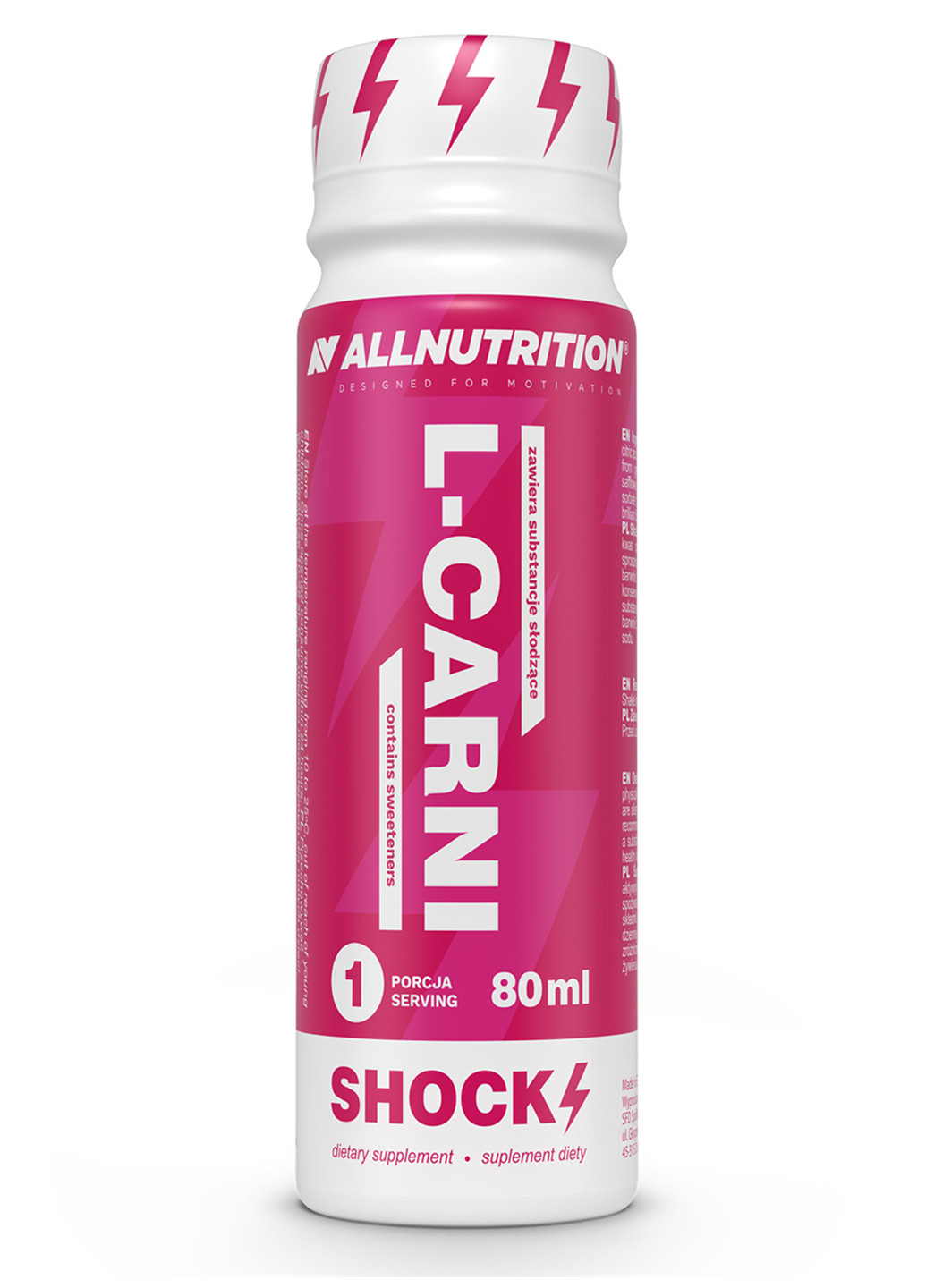 Енергетик для тренувань L-CARNI Shock Shot - 80ml Allnutrition комбінована