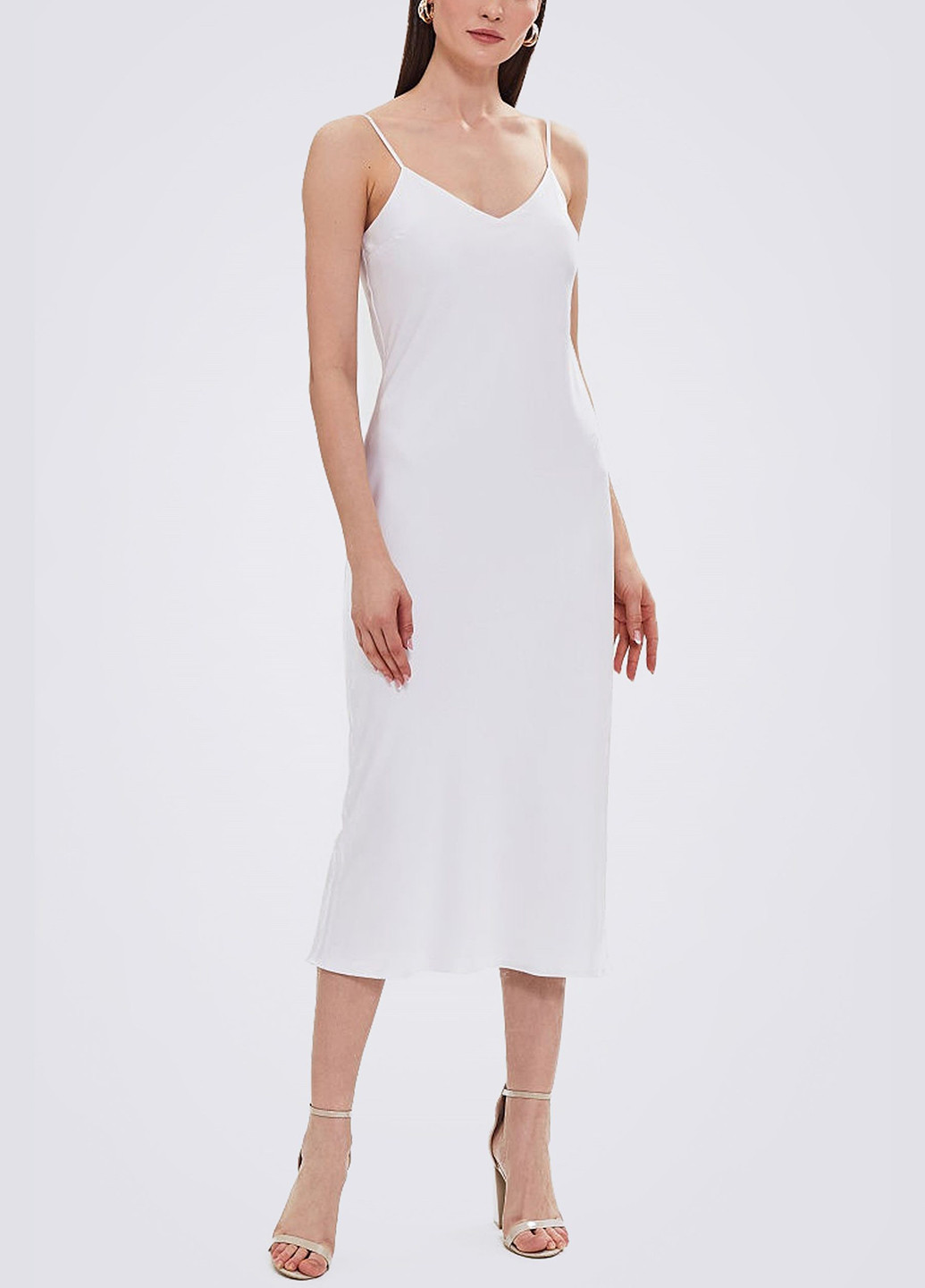 Белое откровенный платье комбинация es.design белое платье-комбинация Egostyle однотонное