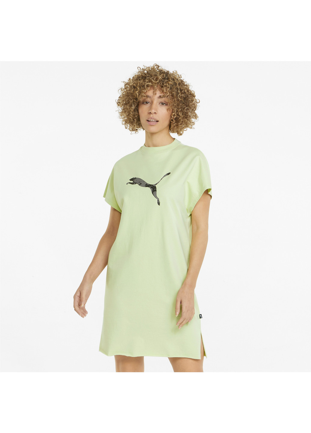 Платье Summer Graphic Women's Dress Puma однотонная зелёная спортивная эластан, хлопок