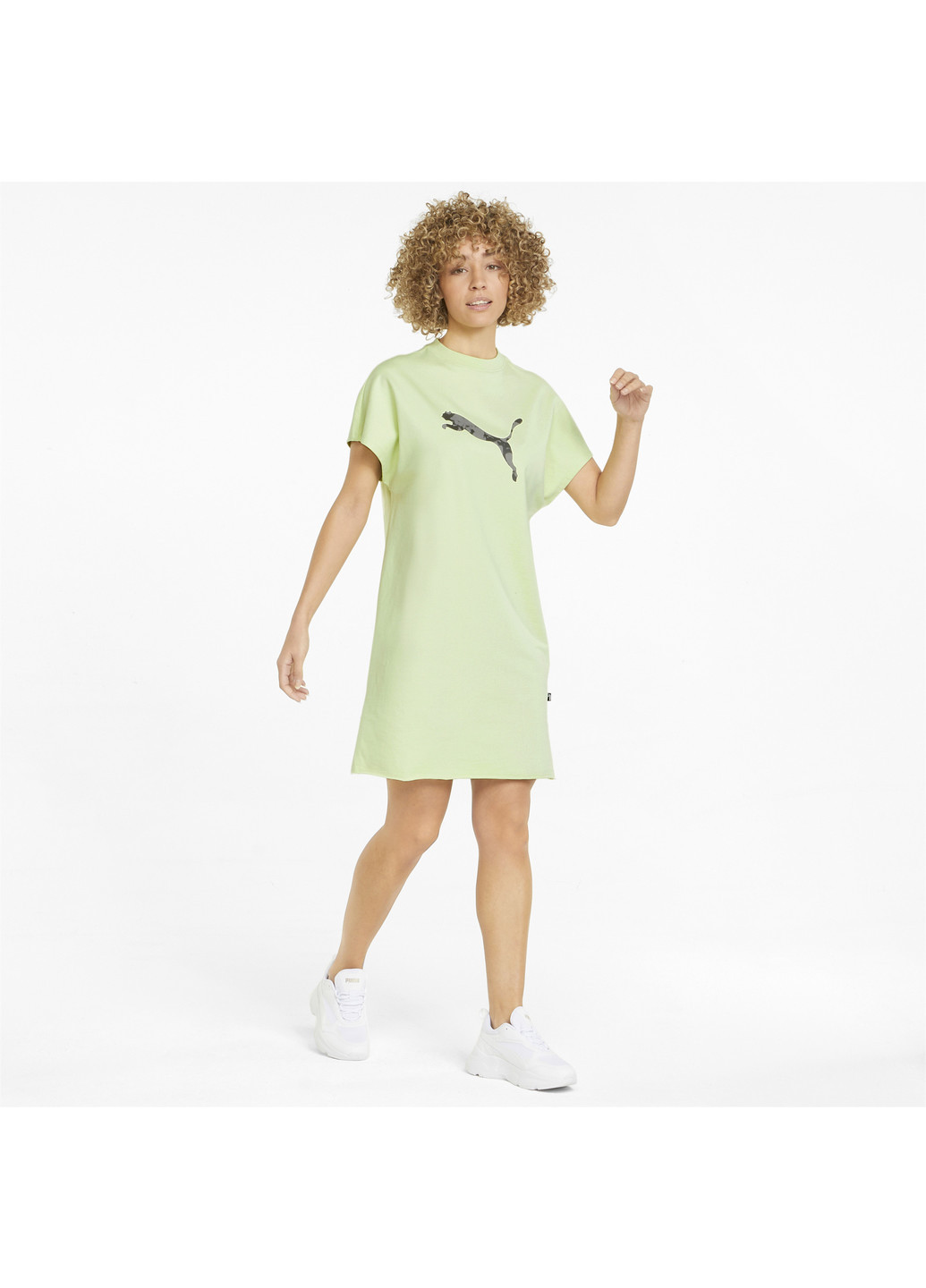 Платье Summer Graphic Women's Dress Puma однотонная зелёная спортивная эластан, хлопок