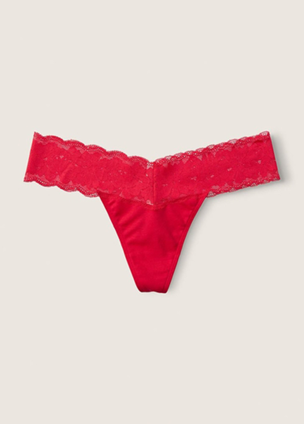 Трусики Victoria's Secret тонг однотонні червоні домашні бавовна