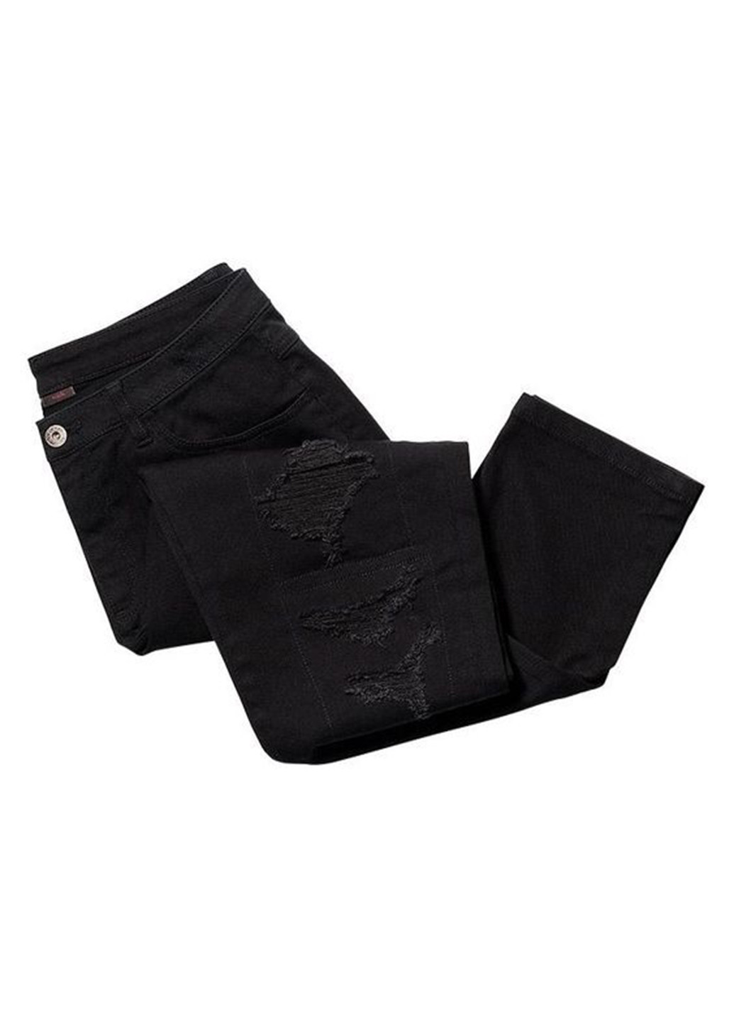 Черные демисезонные укороченные, скинни джинсы Mark