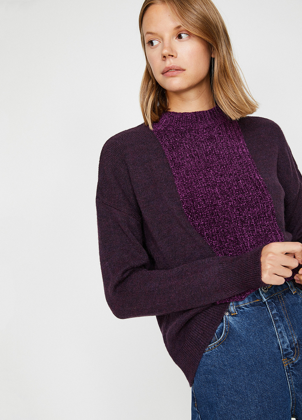 Темно-фиолетовый демисезонный свитер KOTON