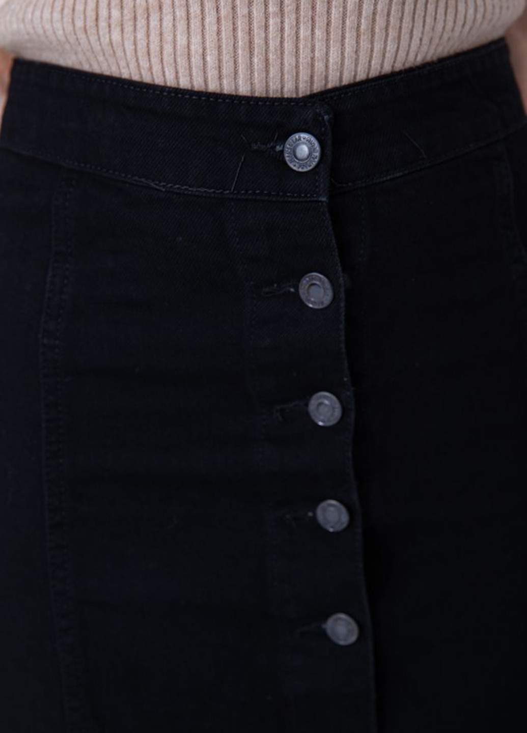 Черная джинсовая однотонная юбка Ager а-силуэта (трапеция)