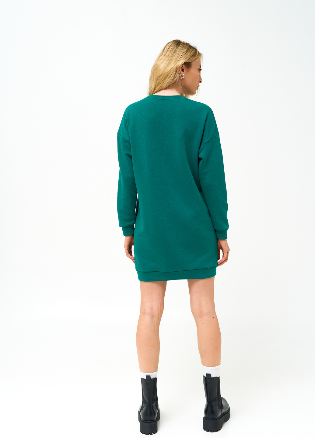 Зелена кежуал сукня-світшот сукня-світшот KASTA design однотонна