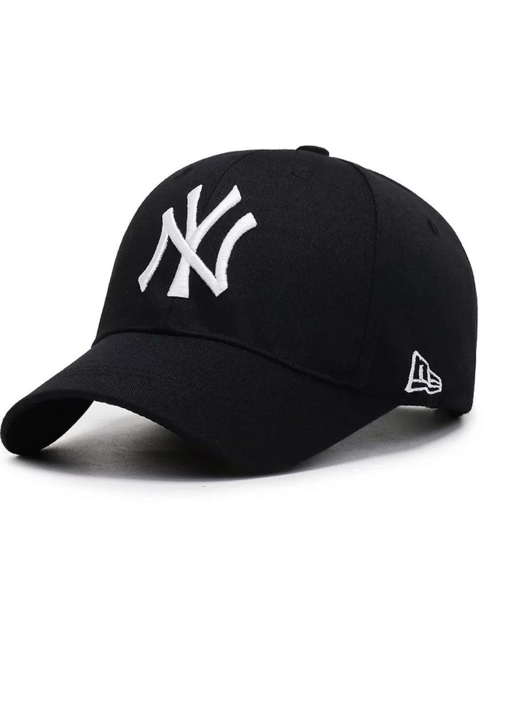 Кепка бейсболка NY Нью-Йорк (New York) New Era унісекс логотип Білий NoName бейсболка однотонна чорно-біла кежуал