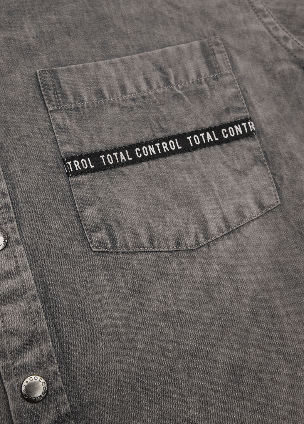 Сорочка Coccodrillo напис темно-сіра джинсова бавовна