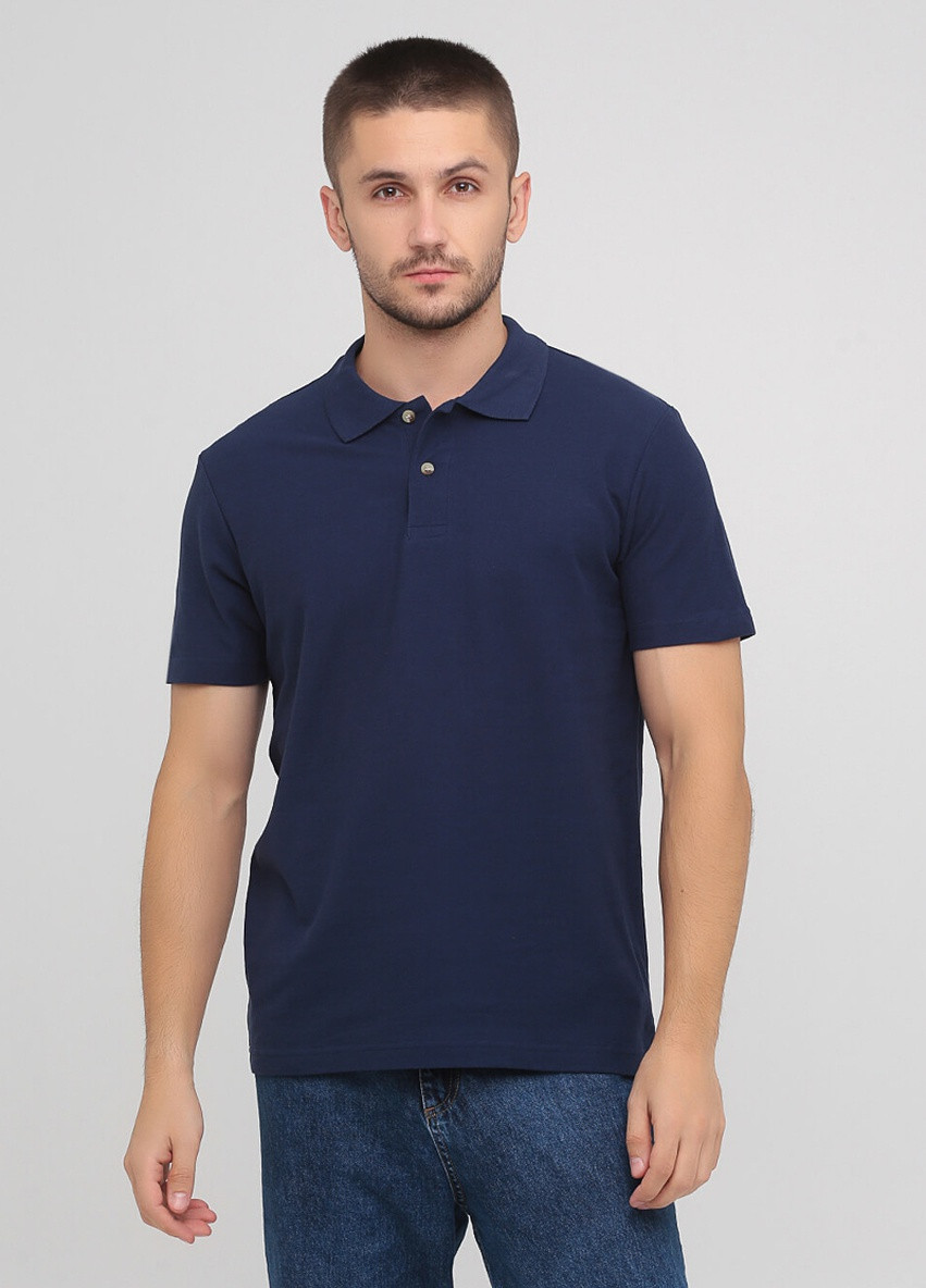 Темно-синяя футболка-мужское хлопковое поло с коротким рукавом для мужчин Stedman однотонная