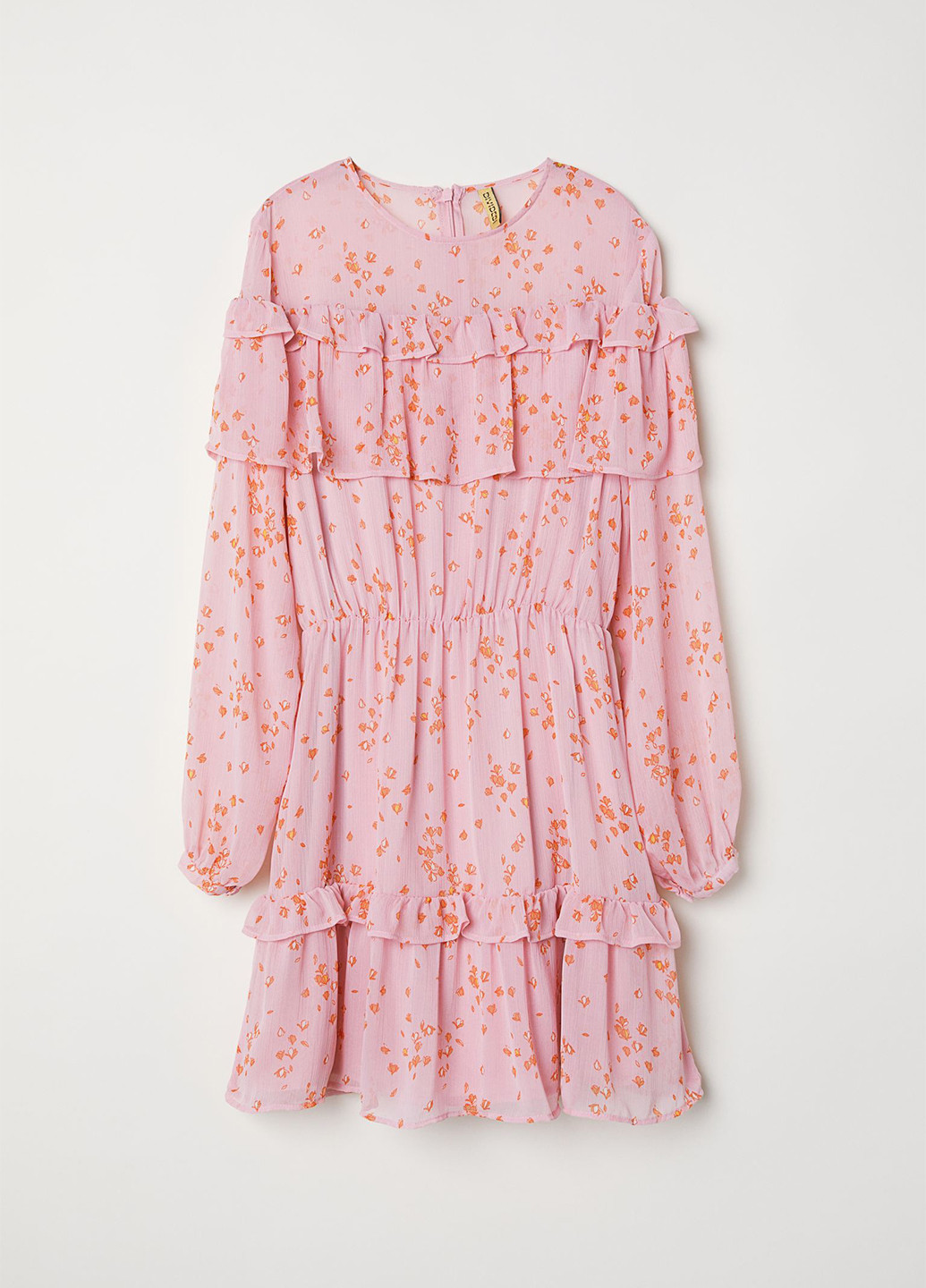 Світло-рожева кежуал сукня кльош H&M з квітковим принтом