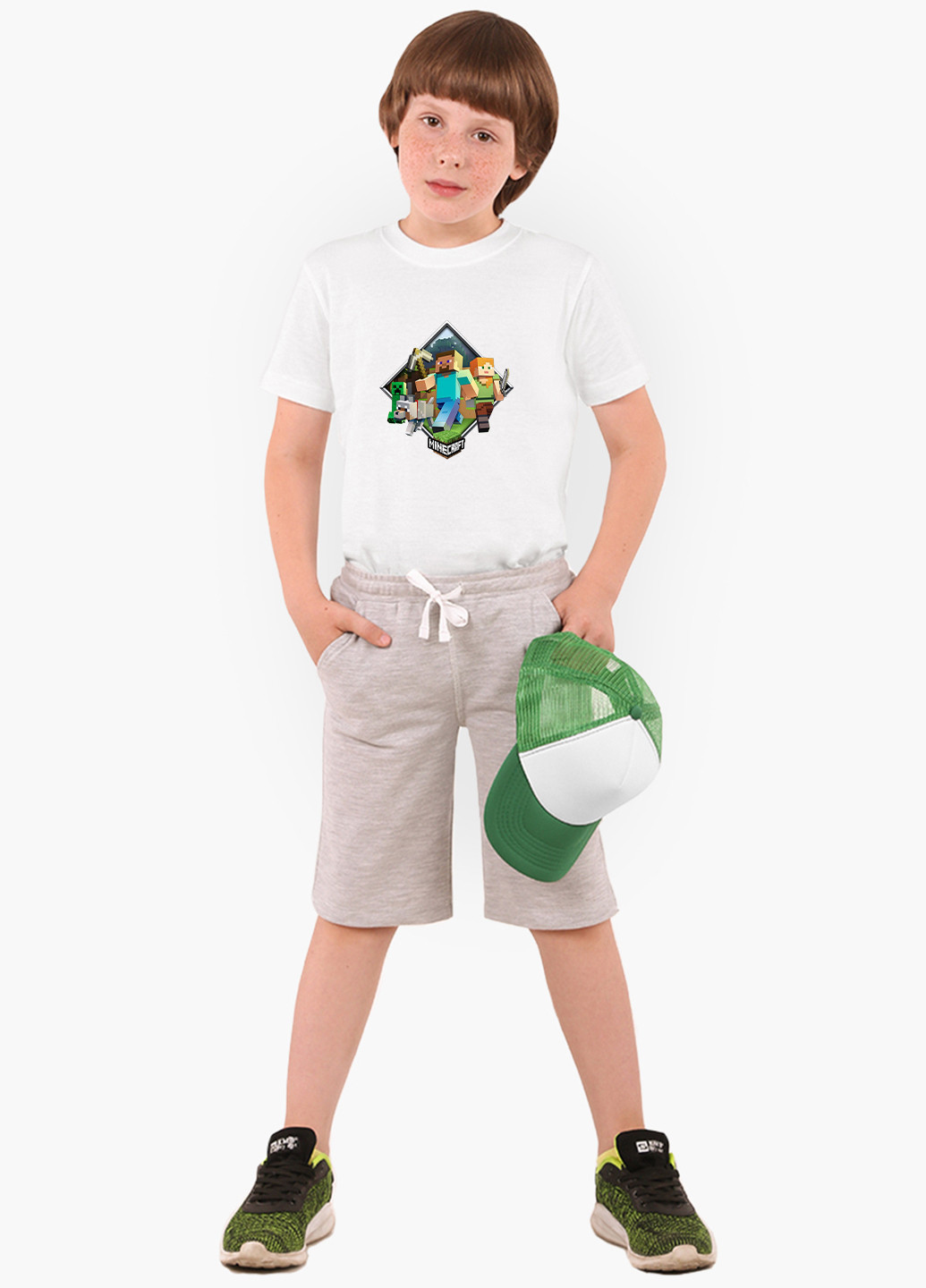 Белая демисезонная футболка детская minecraft (майнкрафт) белый (9224-1175) 164 см MobiPrint
