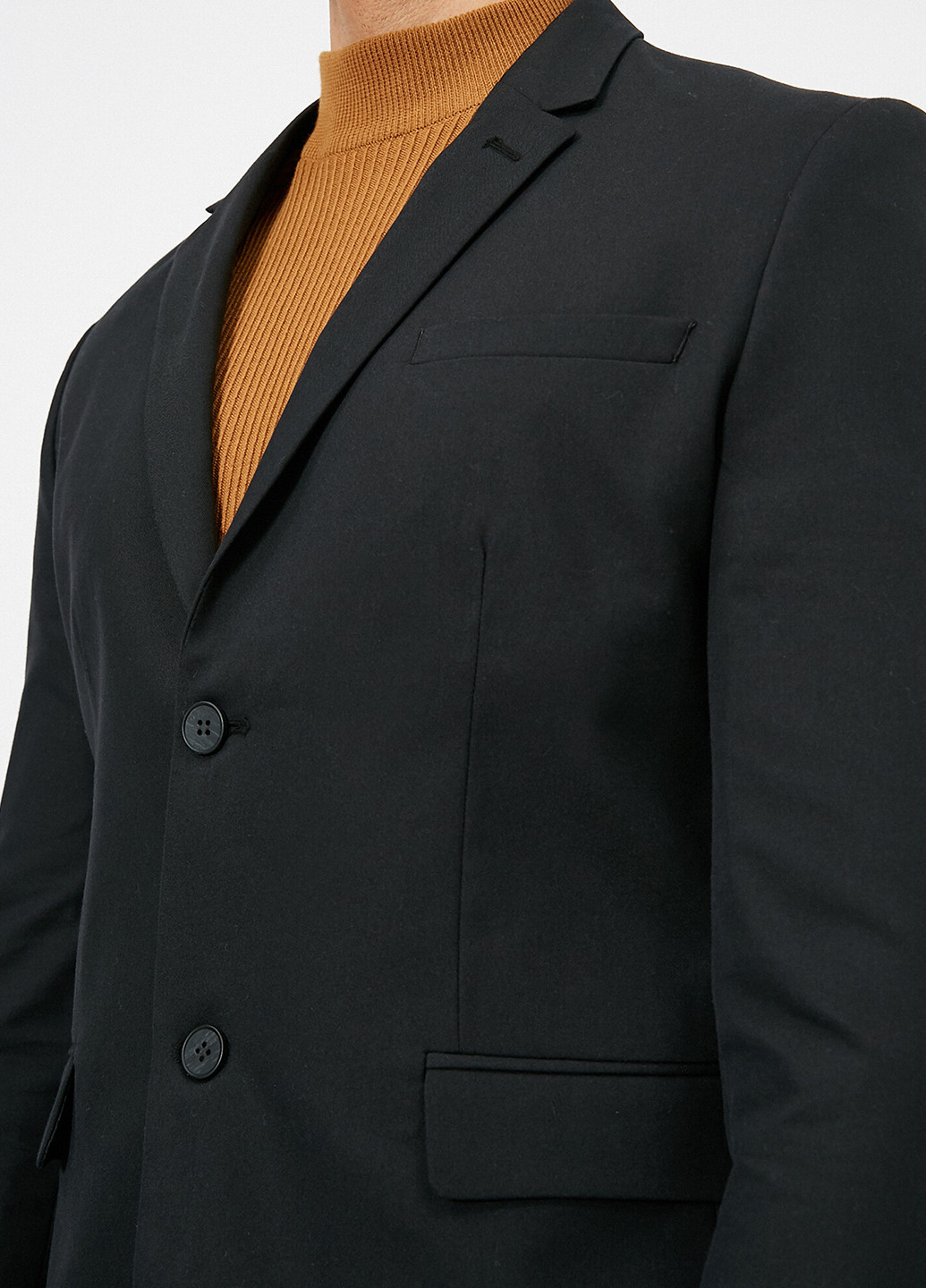 Пиджак KOTON однобортный чёрный кэжуал хлопок
