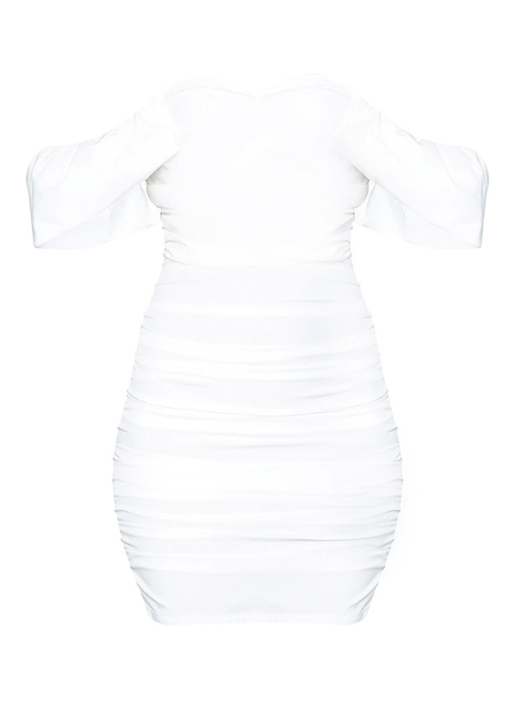 Білий кежуал сукня з відкритими плечима PrettyLittleThing однотонна