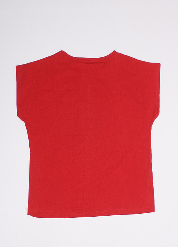 Красная летняя женская футболка No Brand