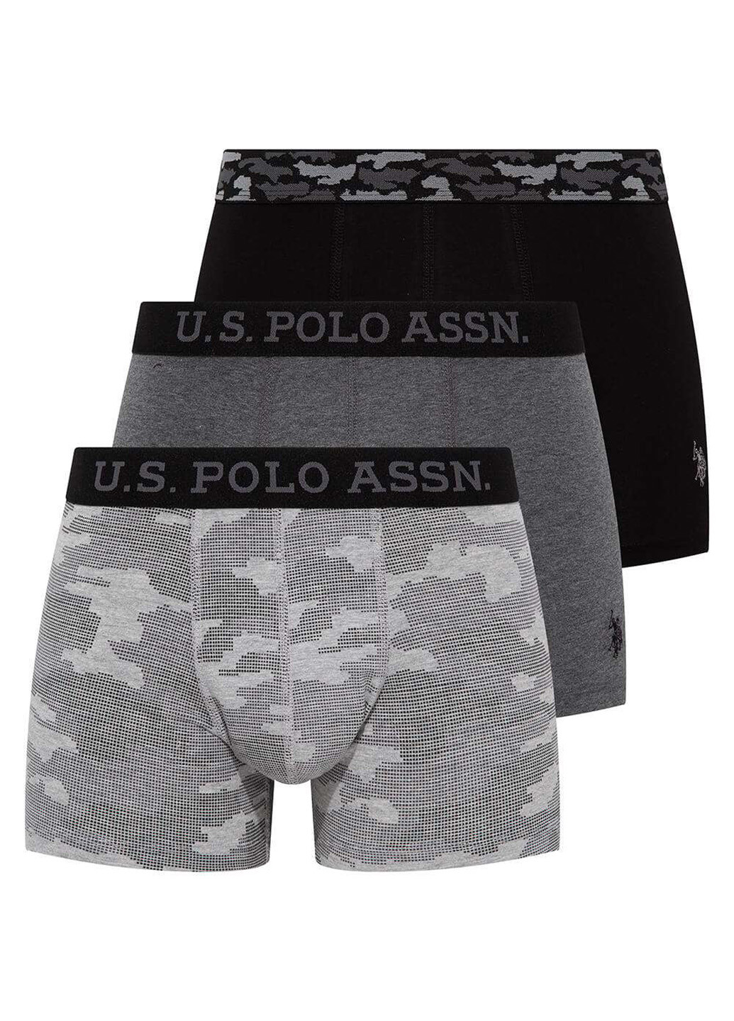 Трусы (3 шт.) U.S. Polo Assn. боксеры камуфляжные комбинированные повседневные хлопок