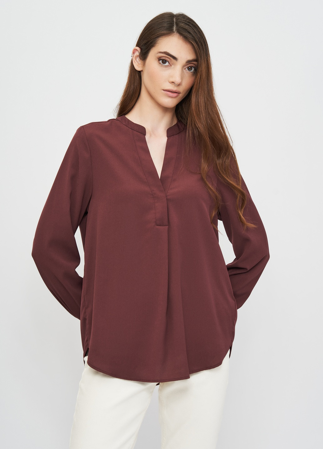 ▻ Бордовая Женская блузка H&M однотонная • [403] грн ▷ купить в 𝗞𝗮𝘀𝘁𝗮  ✓ Киев, Украина (249996818)