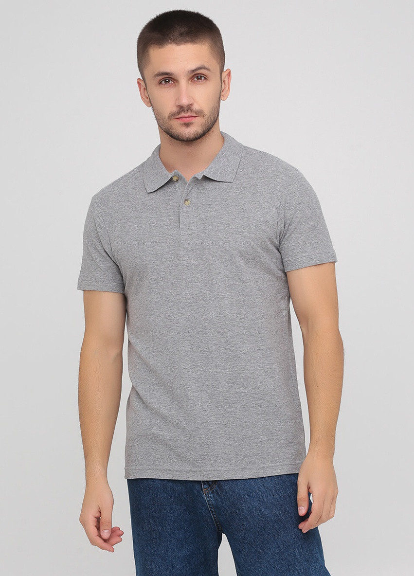 Серая футболка-мужское хлопковое поло с коротким рукавом для мужчин Stedman однотонная
