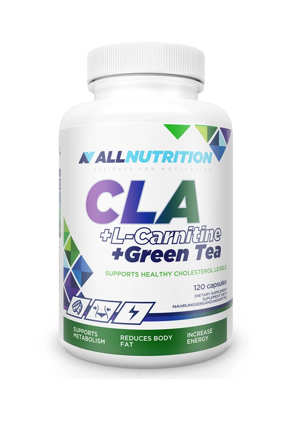 Л-карнітин жироспалювач CLA + L-Carnitine + Green Tea - 120cap ] Allnutrition комбінована