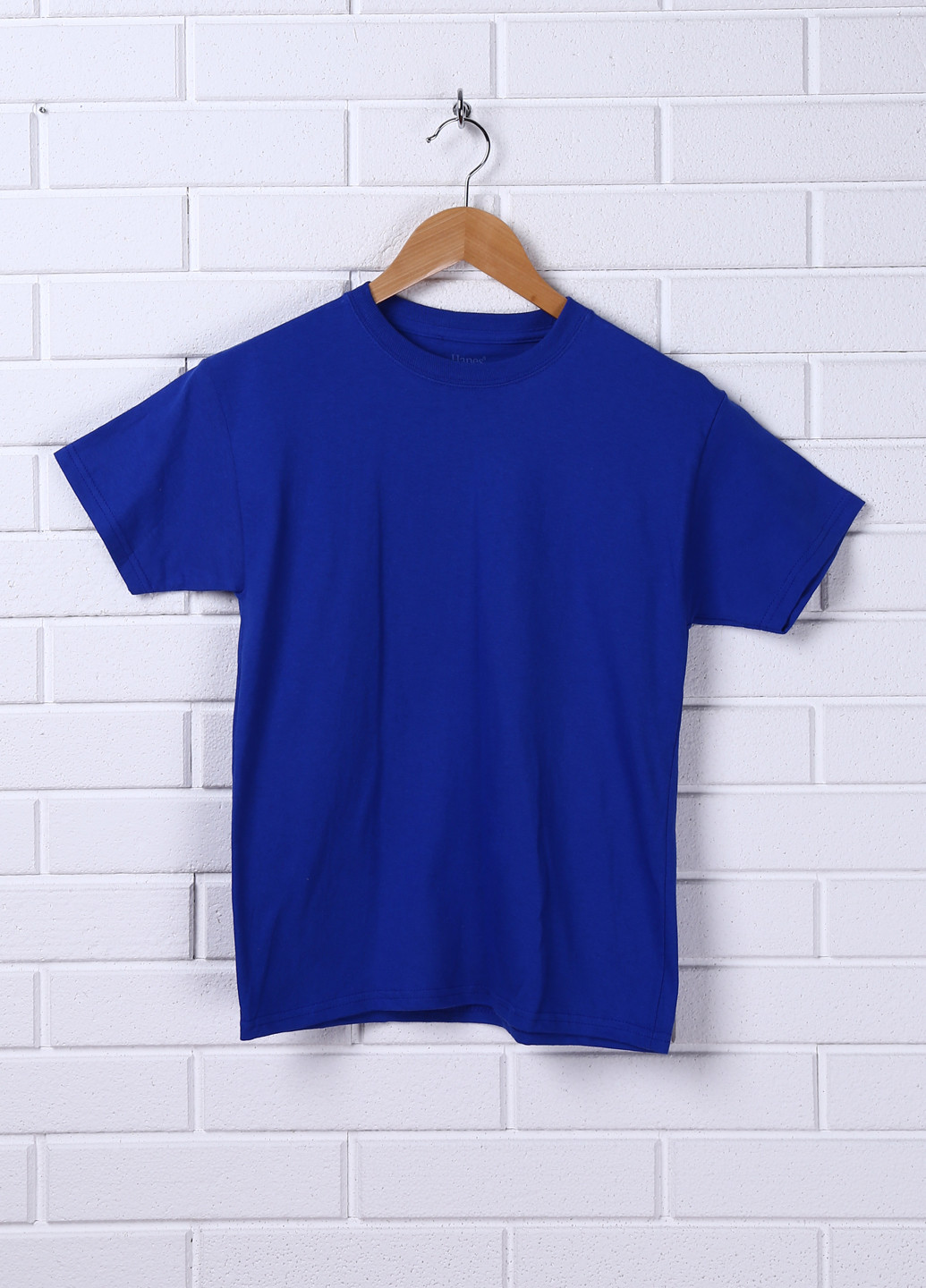Синяя летняя футболка с коротким рукавом Hanes