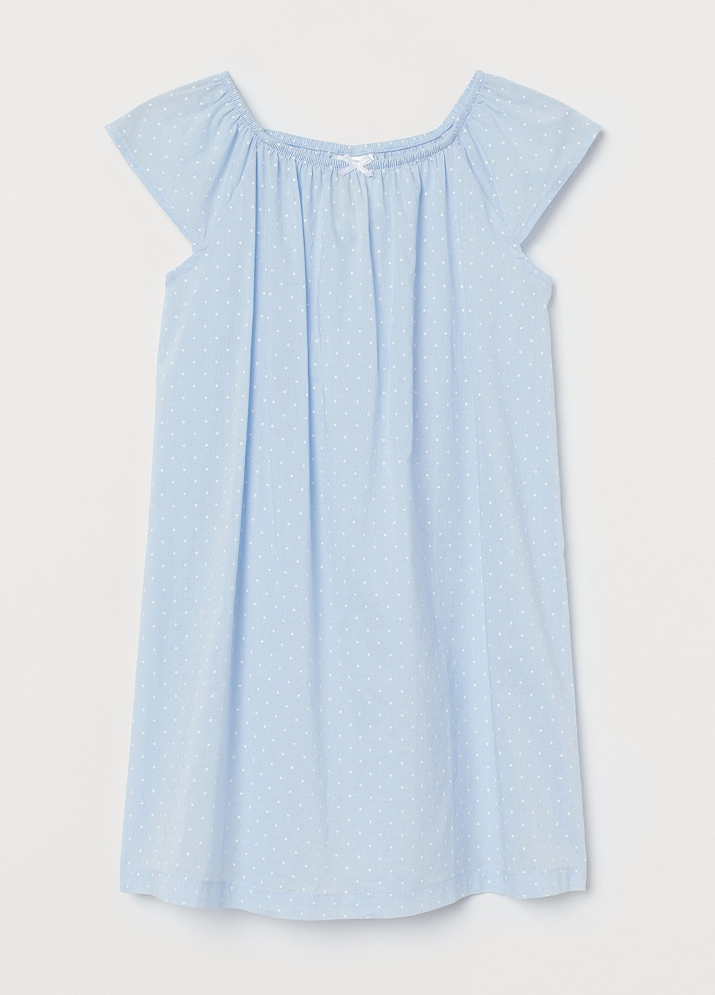 Голубое кэжуал платье H&M в горошек