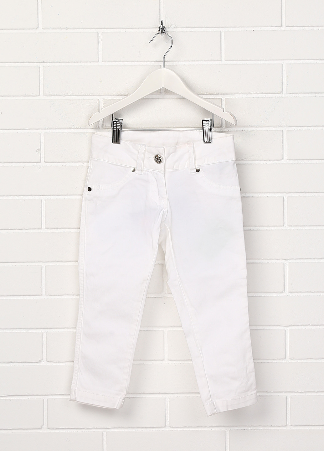 Джинси Puledro однотонні білі джинсові бавовна