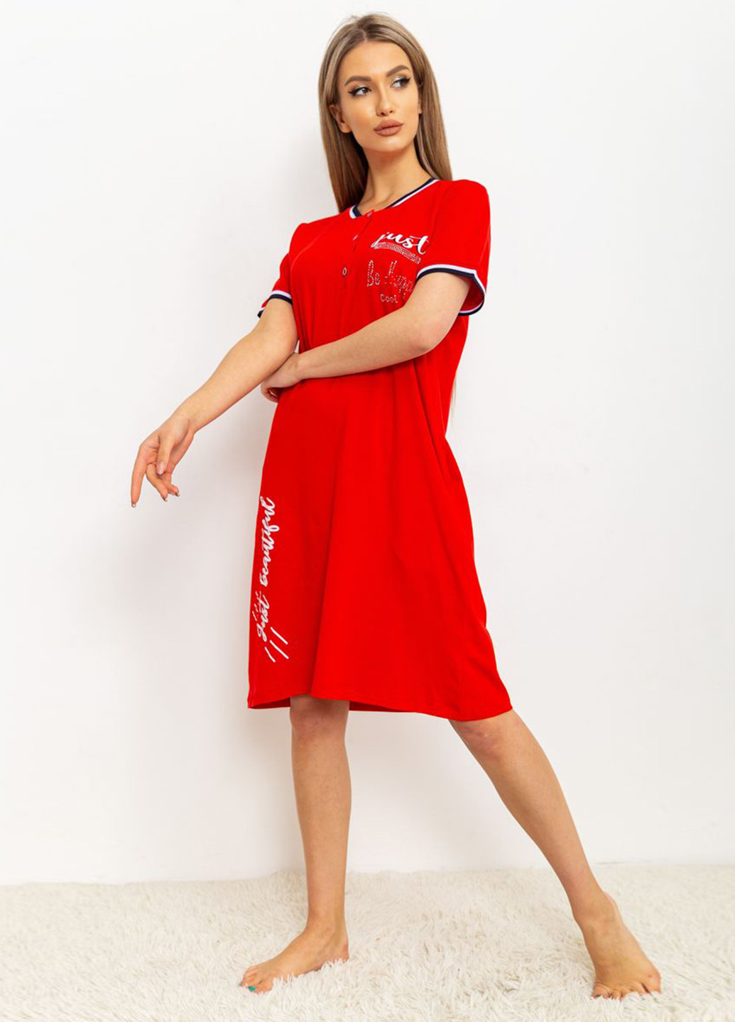 Червона домашній сукня сукня-футболка Ager з написами