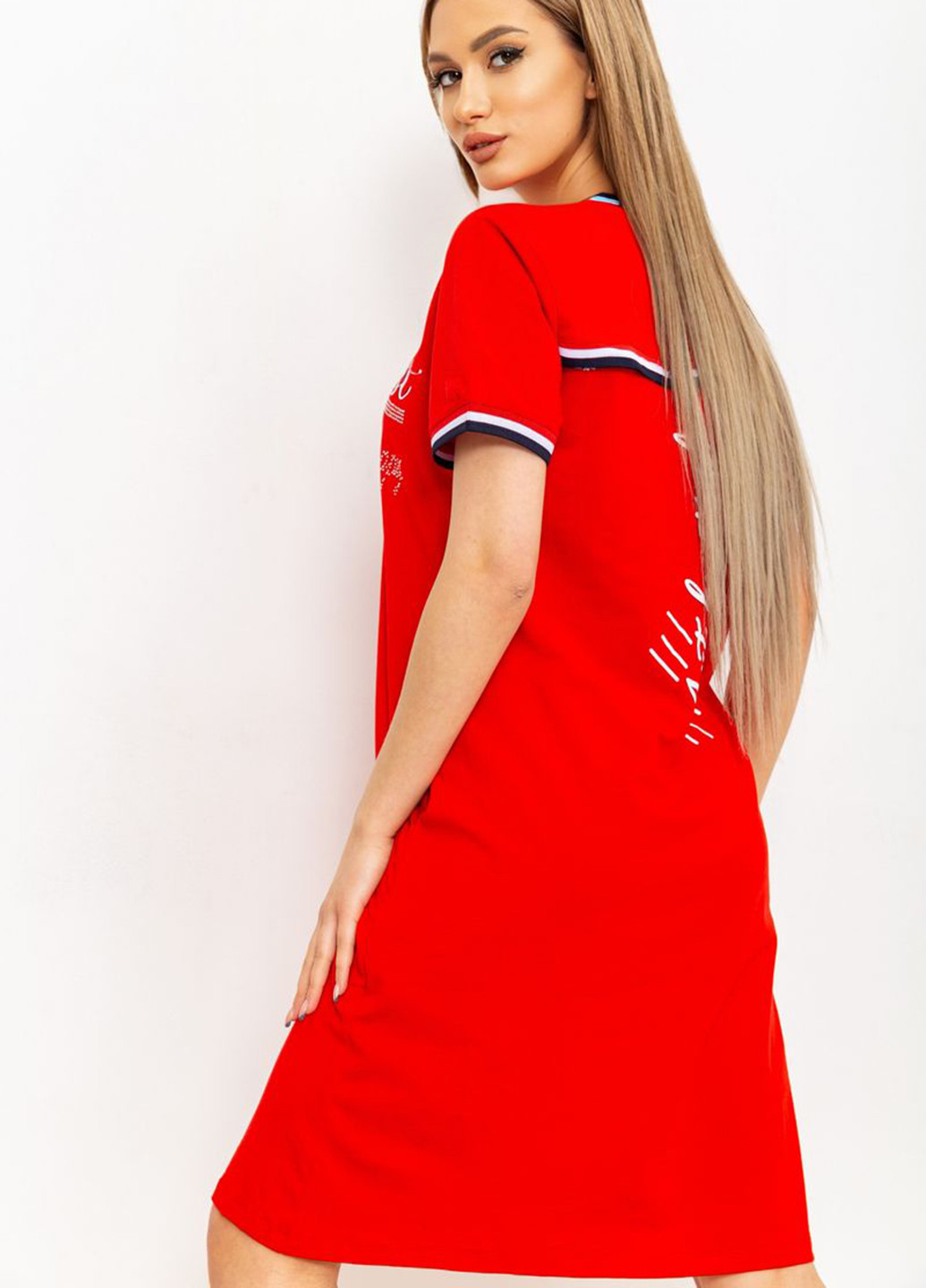 Красное домашнее платье платье-футболка Ager с надписью