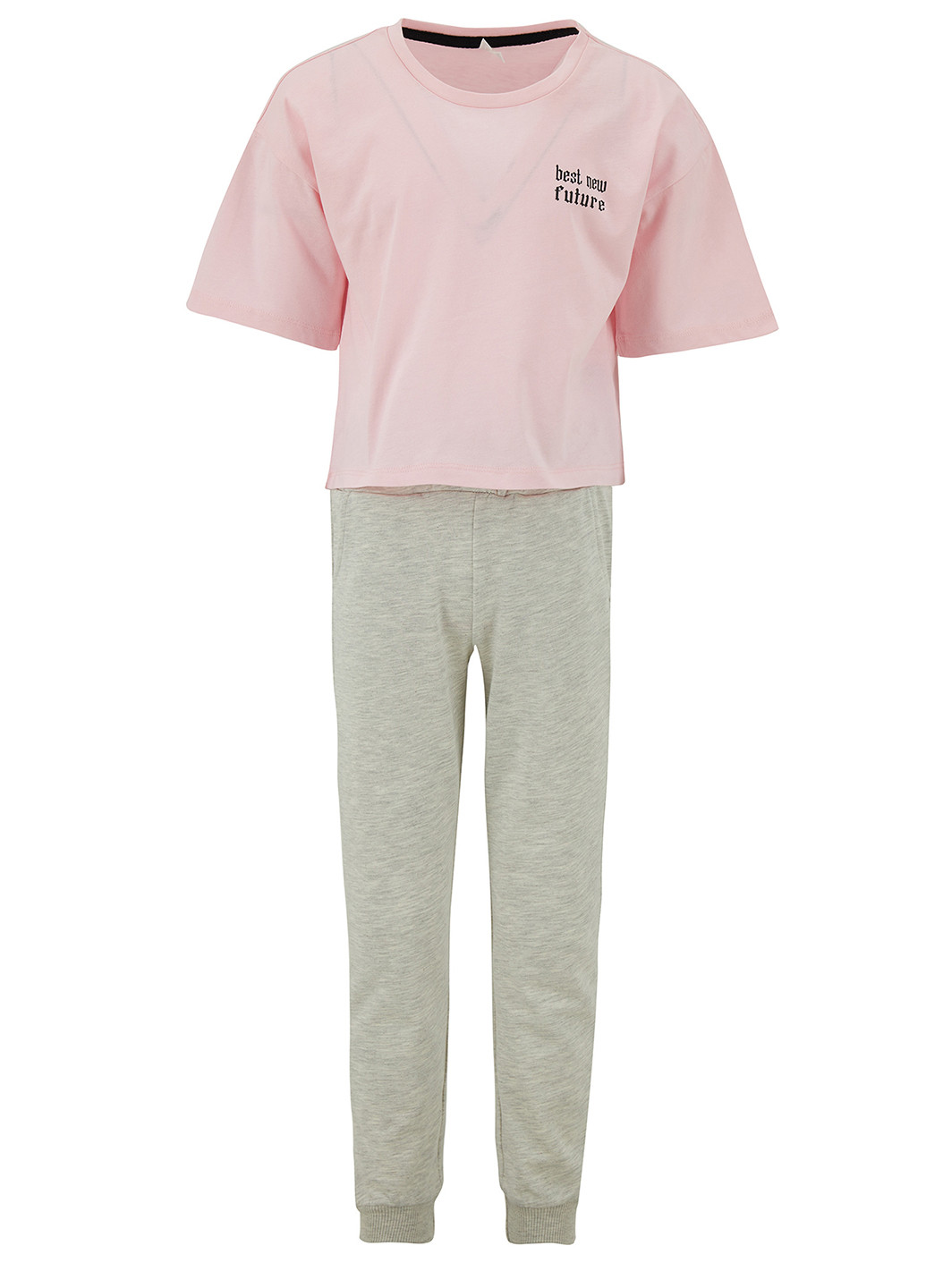 Світло-рожевий літній комплект(футболка, штани) DeFacto