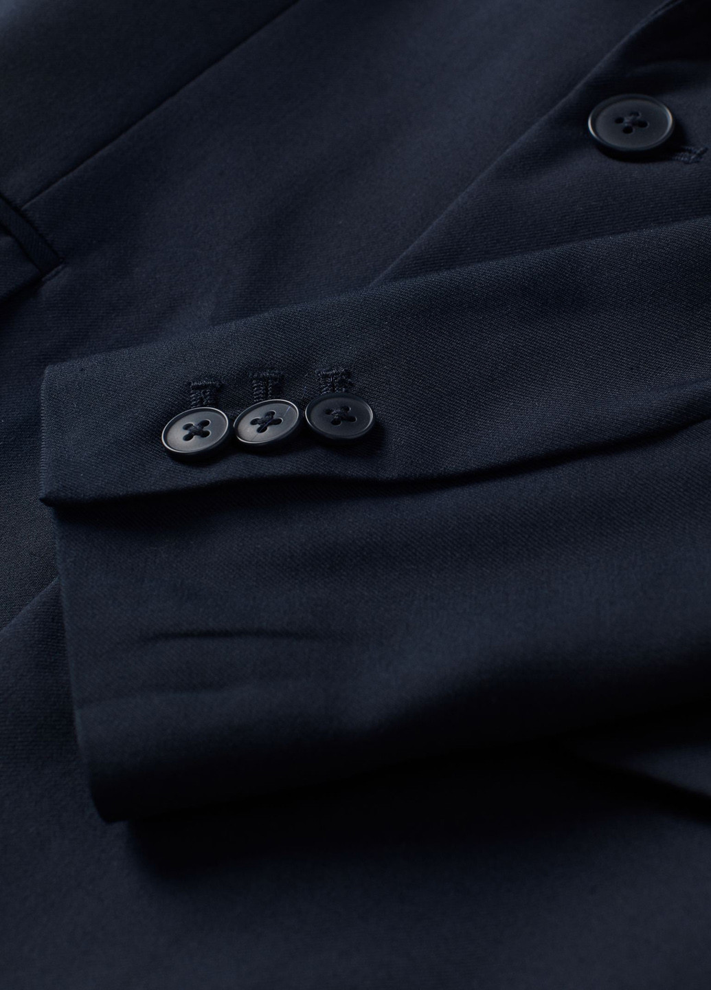 Піджак H&M однотонний темно-синій діловий поліестер