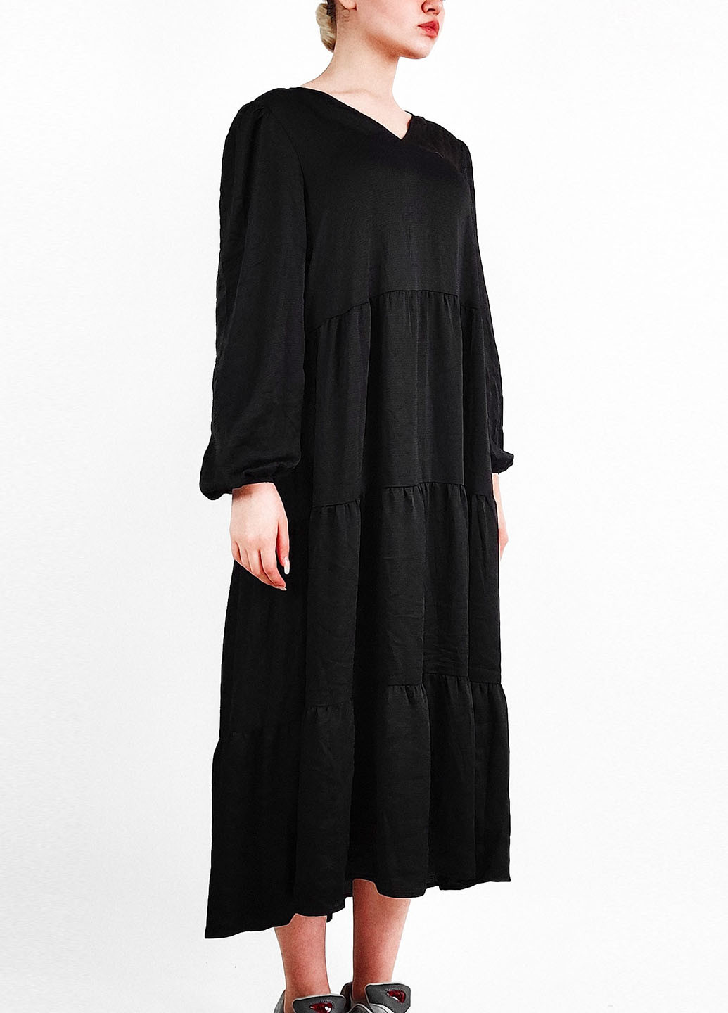 Чорна кежуал сукня а-силует, оверсайз H&M однотонна