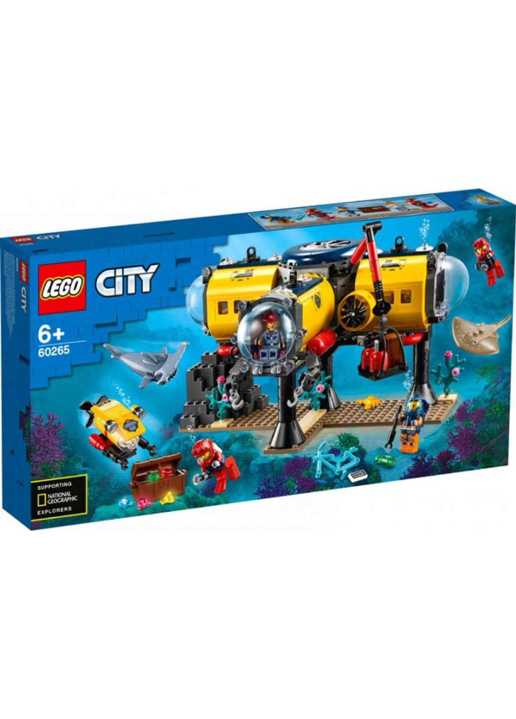 Конструктор (60265) Lego City Океан: исследовательская база 497 деталей  комбинированный ‣ Купить в интернет-магазине Каста ‣ Киев, Одесса, Харьков  ‣ Доставка по всей Украине! (#249599362)