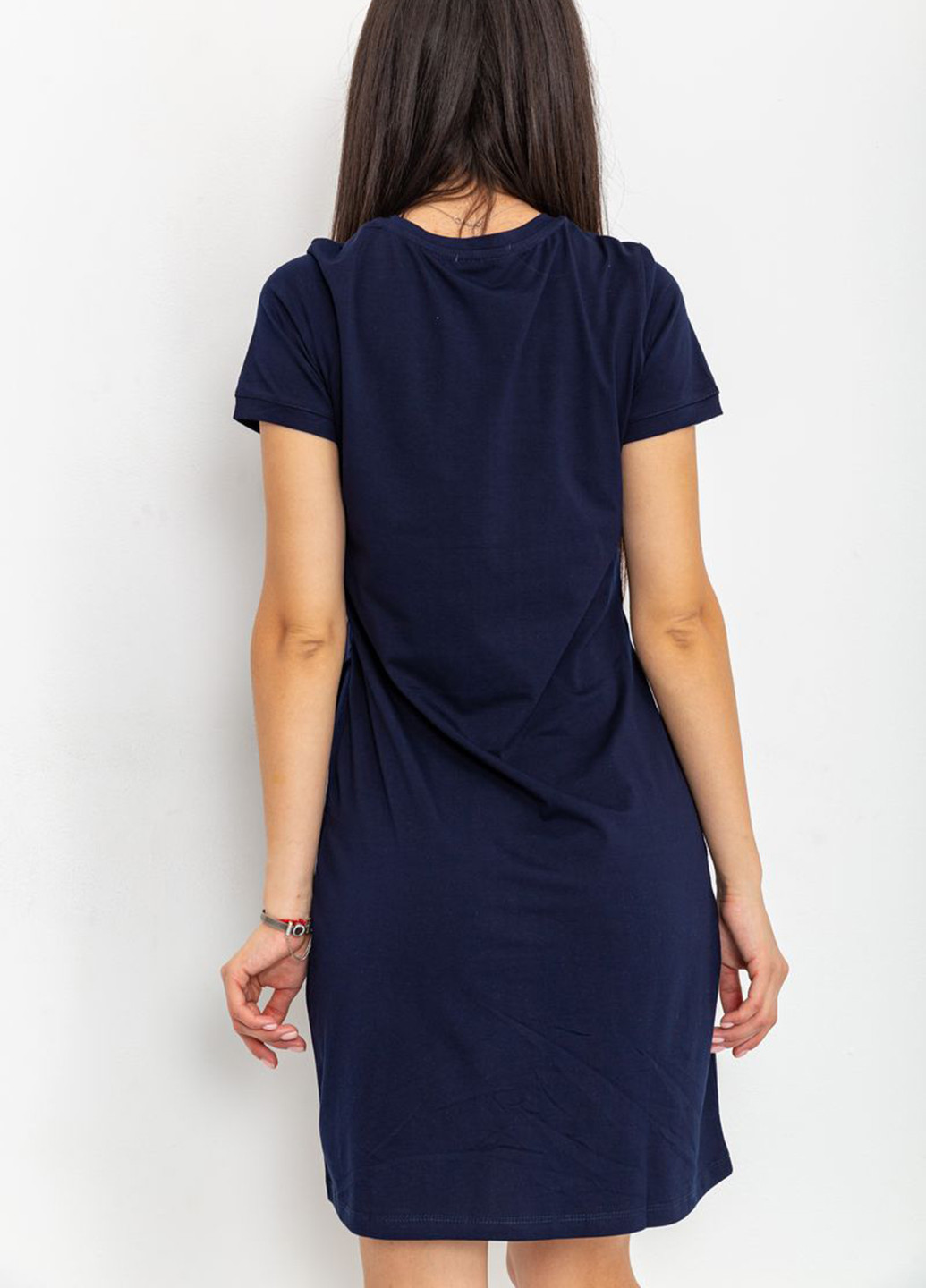 Темно-синее кэжуал платье платье-футболка Ager с надписью