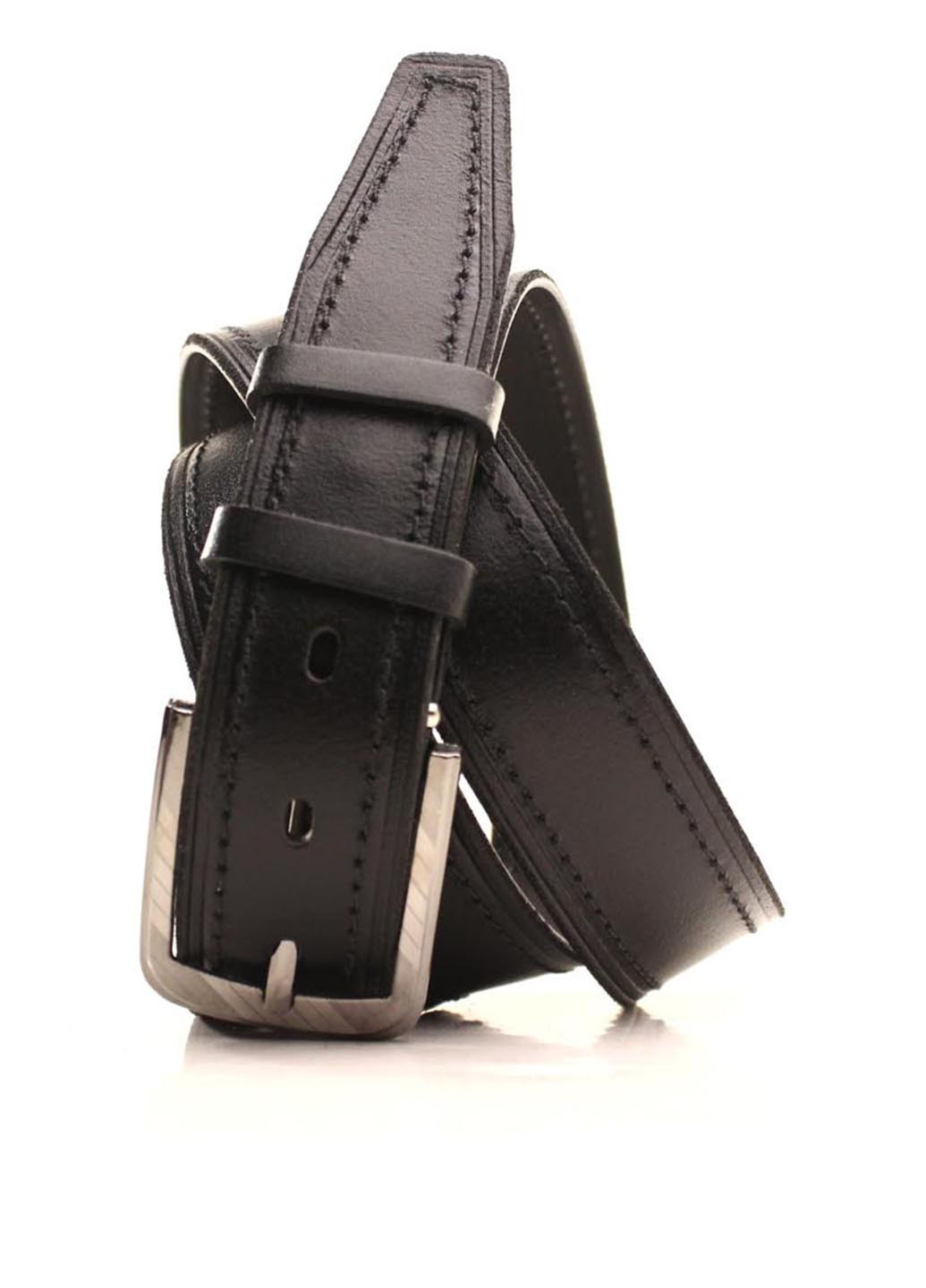 Ремень кожаный большого размера черный L35S1W24-1 140-150 см Lazar чёрный спилок