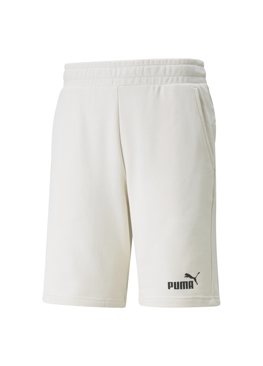 Шорты Essentials Men's Shorts Puma однотонные белые спортивные хлопок, полиэстер
