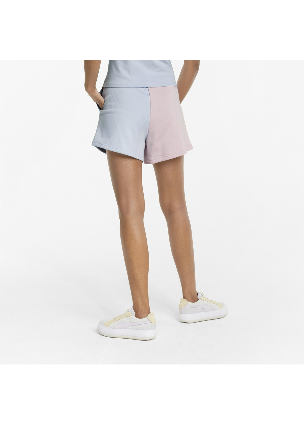 Синие демисезонные шорты classics block high women’s shorts Puma
