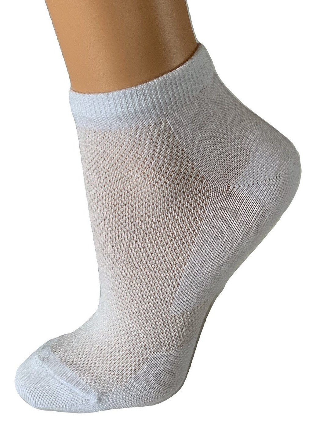 Шкарпетки ТМ "Нова пара" 430 304 літні, коротка висота, НОВА ПАРА з ущільненім носком однотонні білі повсякденні