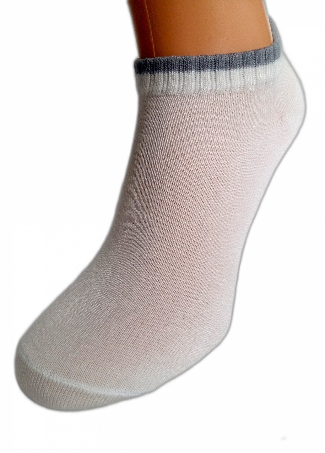 Шкарпетки чоловічі "Нова пара", бамбук укорочені 438-301 розмір 42-44(27-29) білі з смужкою НОВА ПАРА укорочена висота з ущільненім носком однотонні білі повсякденні