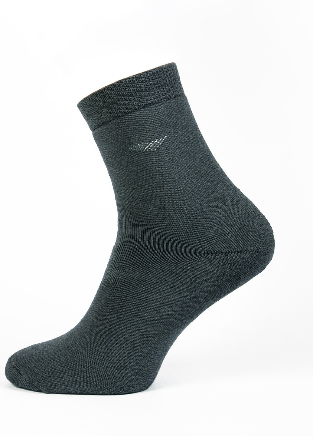 Шкарпетки чоловічі ТМ "Нова пара" плюш 411 середня висота НОВА ПАРА з ущільненім носком однотонні темно-сірі повсякденні
