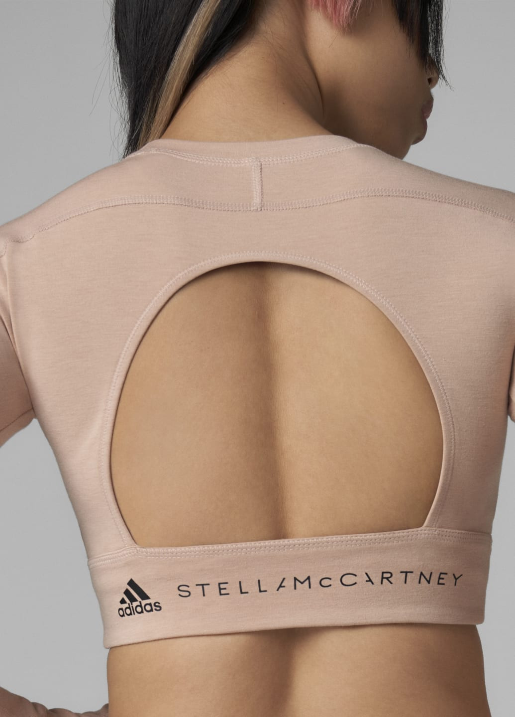 Бежевый укороченный лонгслив by stella mccartney adidas