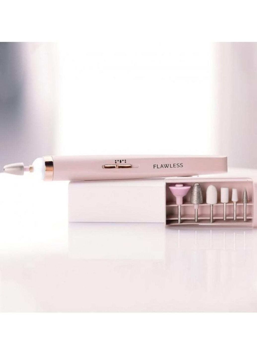 Портативный фрезер для маникюра и педикюра 5 насадок 4 скорости USB кабель Good Idea NAIL POLISHER М2 розовая