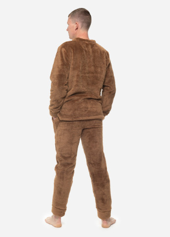 Костюм мужской домашний махровый кофта со штанами Светло-коричневый Maybel светло-коричневая