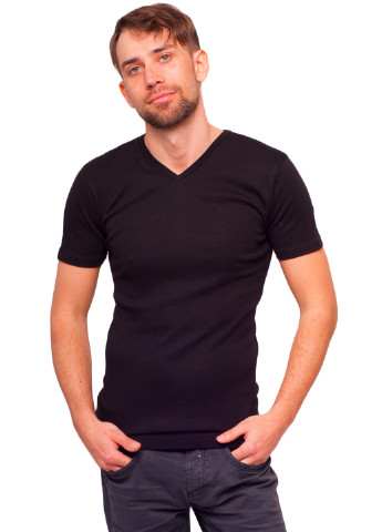 Черная демисезонная футболка мужская Наталюкс 21-1303