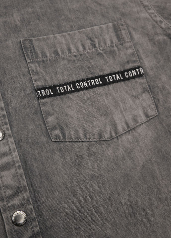 Темно-серая джинсовая рубашка с надписями Coccodrillo