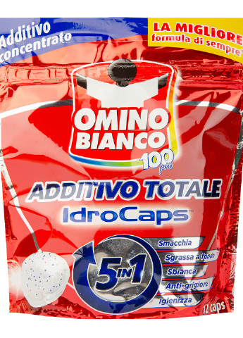 Капсулы для удаления пятен Idro Caps 5 в 1 (12 штук) 240 г OMINO BIANCO