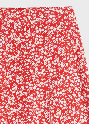 Спідниця міні з розрізом KASTA design а-силует квіткова червона кежуал віскоза
