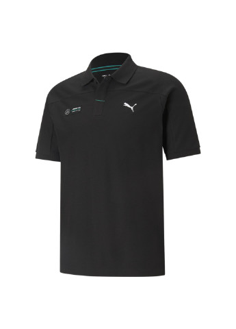 Черная футболка-поло mercedes f1 men's polo shirt для мужчин Puma однотонная