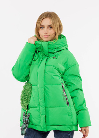 Зеленая зимняя женская куртка Visdeer