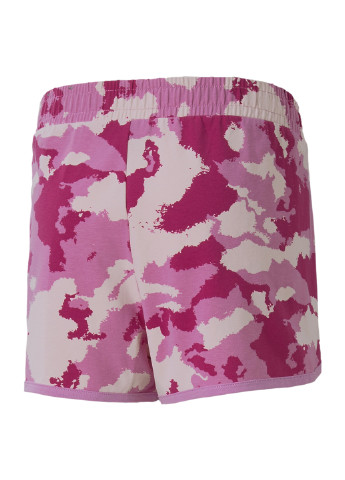 Детские шорты Alpha Printed Youth Shorts Puma однотонные розовые спортивные хлопок, эластан