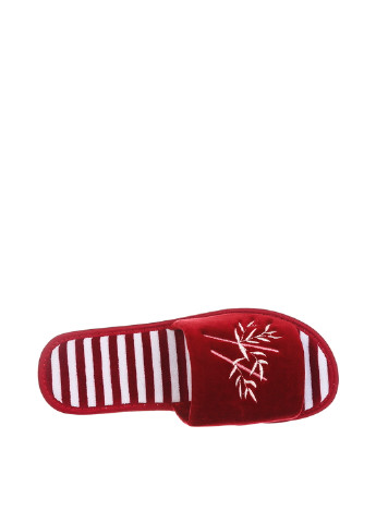 Темно-красные тапочки ELIO с вышивкой, с белой подошвой