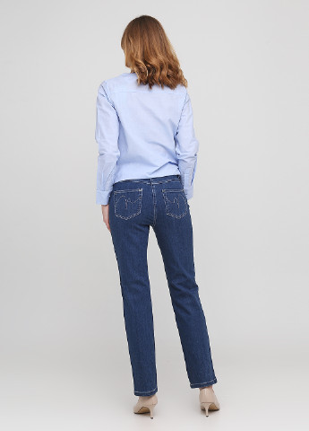 Джинси Ashley Brooke прямі однотонні темно-сині джинсові бавовна