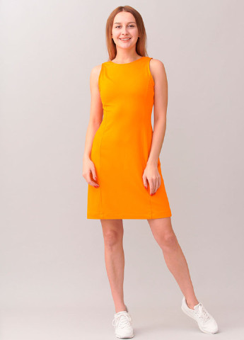 Светло-оранжевое кэжуал платье клеш Promin. однотонное
